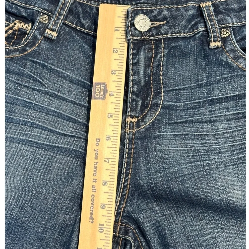 KUT from the Kloth Women's Size 14 Straight Leg Jeans Blue Medium Wash Whiskered